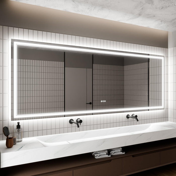 GlareGuard Anti-Fog Bathroom Dimmable Led Mirror Backlit Illuminated Mirror Touch Switch - Sweatfully