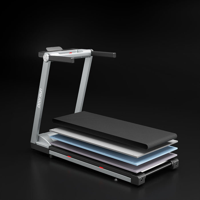 DeerRun A1 Pro Move+  6% Incline Foldable Treadmill——2025 Upgraded Chip & NFC Support | 350Lbs, 10mph Silver - Sweatfully