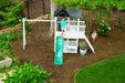 Craftsman Modern Outdoor Swing Set | Wooden Backyard Swing Frame for Kids - Sweatfully