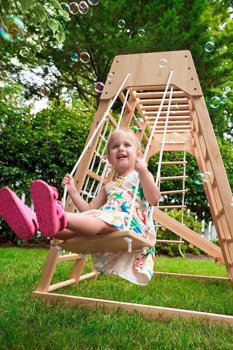 Magnolia 7-in-1 Real Wood Playset | Indoor & Outdoor Climbing Gym for Kids - Sweatfully
