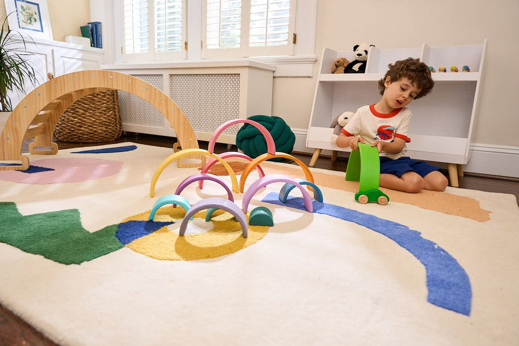 Wooden Rainbow Stacker Blocks - Sweatfully