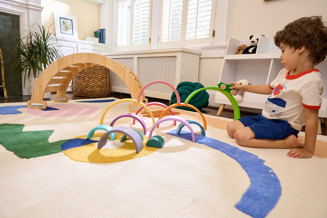 Wooden Rainbow Stacker Blocks - Sweatfully