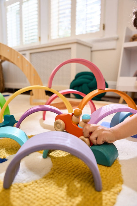 Wooden Rainbow Stacker Blocks - Sweatfully