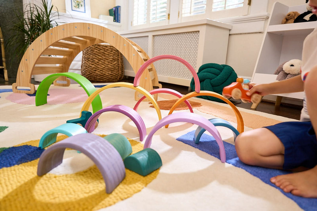 Wooden Rainbow Stacker Blocks - Sweatfully