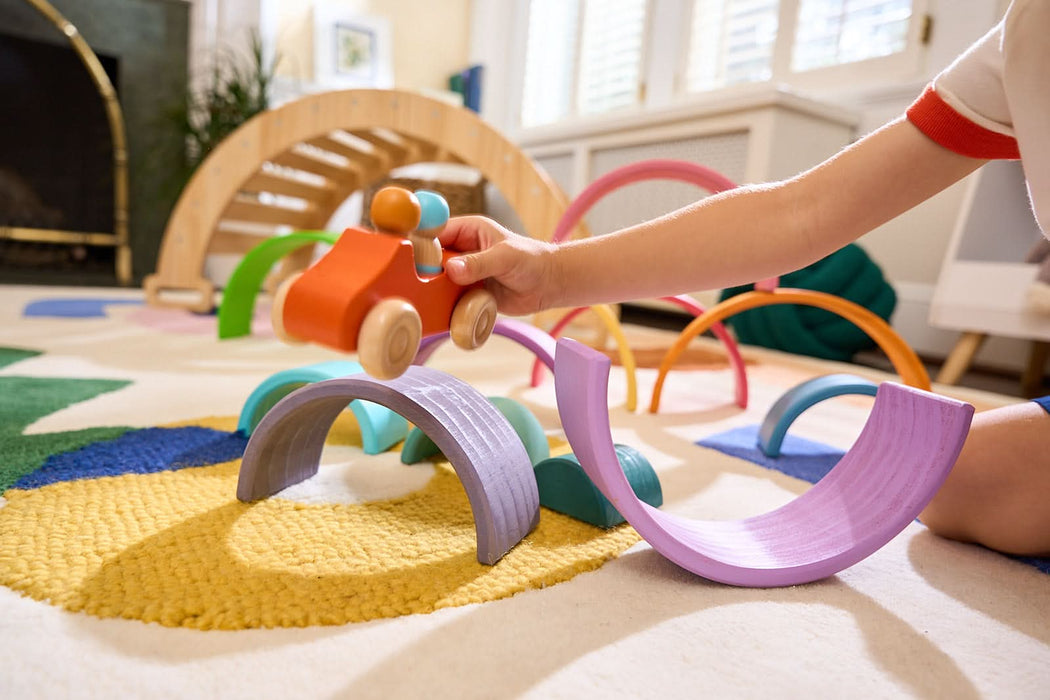 Wooden Rainbow Stacker Blocks - Sweatfully