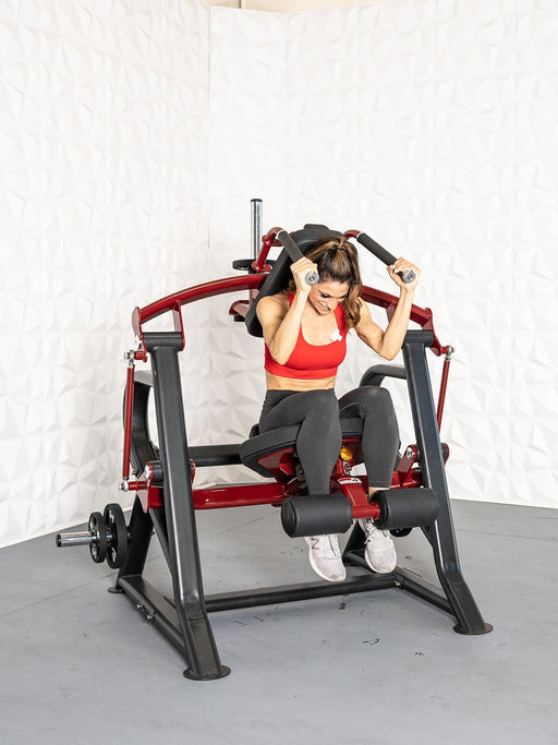 Pro Strength Abdominal Crunch - Muscle D Fitness - Seated - Plate Loaded - Adjustable - Oblique Trainer - Sweatfully