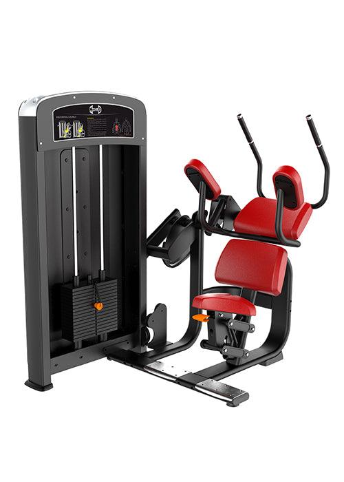 Elite Selectorized Ab Crunch Machine - Muscle D Fitness - Commercial Grade - Adjustable Seat - Pin Selectorized - Abdominal Workout - Sweatfully