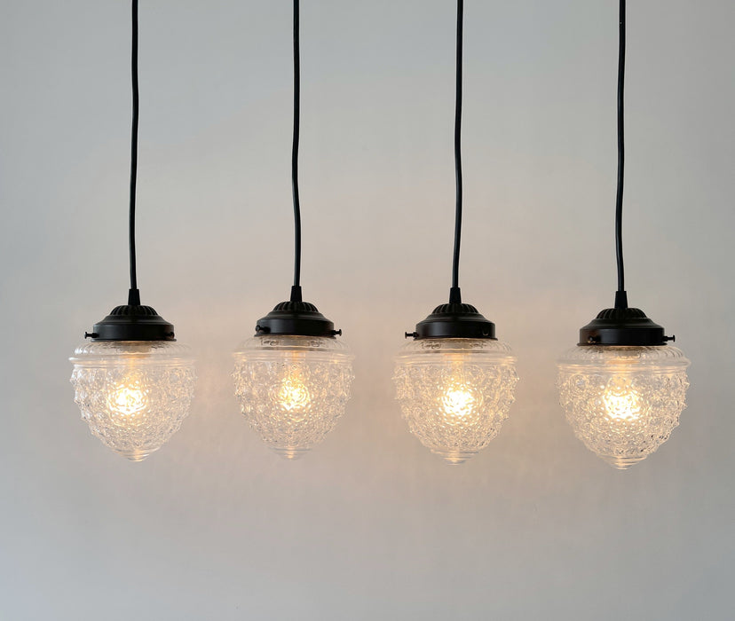 Antique Glass Dining Room Rectangular Pendant Chandelier Ceiling Light - Sweatfully