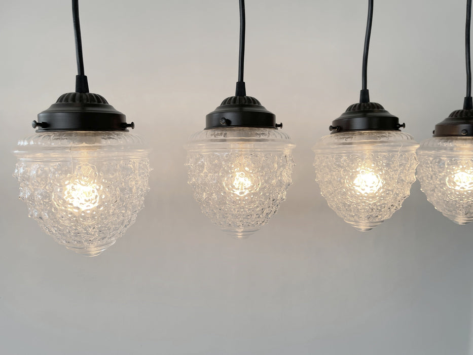 Antique Glass Dining Room Rectangular Pendant Chandelier Ceiling Light - Sweatfully