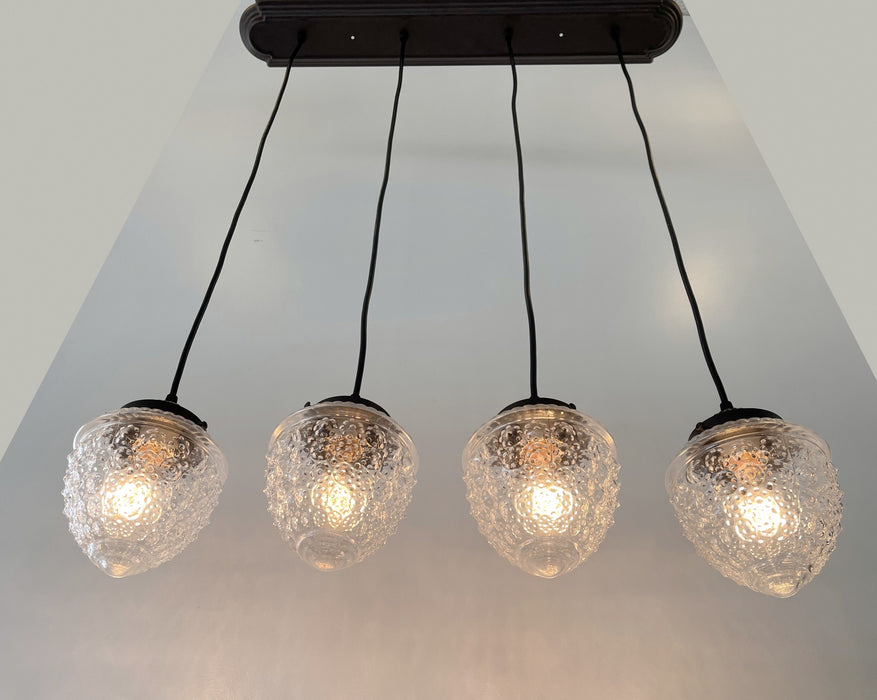 Antique Glass Dining Room Rectangular Pendant Chandelier Ceiling Light - Sweatfully