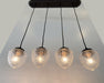 Antique Glass Dining Room Rectangular Pendant Chandelier Ceiling Light - Sweatfully