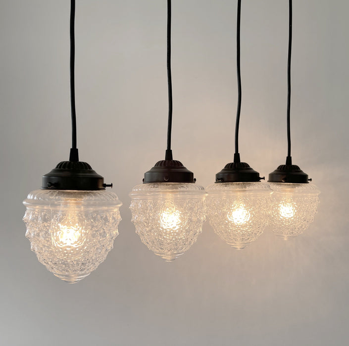 Antique Glass Dining Room Rectangular Pendant Chandelier Ceiling Light - Sweatfully