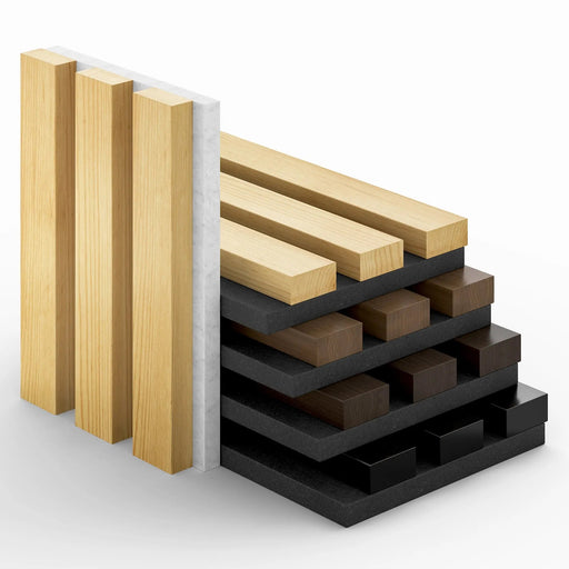 Acoustic Slat Wood Panels Full Sample Box (5 colors) - Sweatfully
