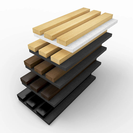 Acoustic Slat Wood Panels Full Sample Box (5 colors) - Sweatfully