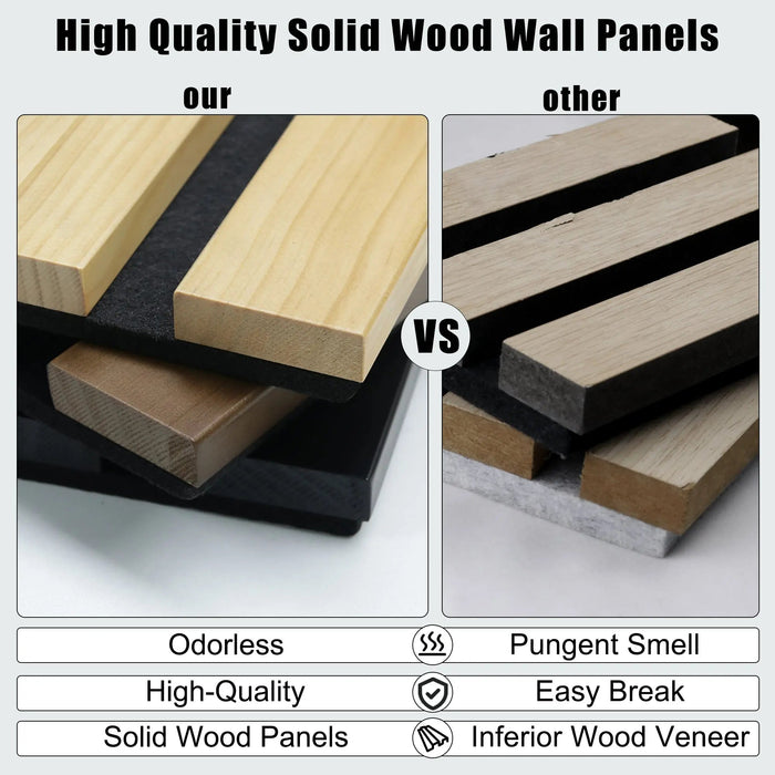 Solid Wood Acoustic Slat Wall Panels (Broad Strip) - Sweatfully