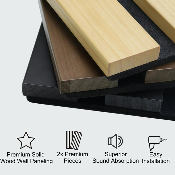 Solid Wood Acoustic Slat Wall Panels (Broad Strip) - Sweatfully