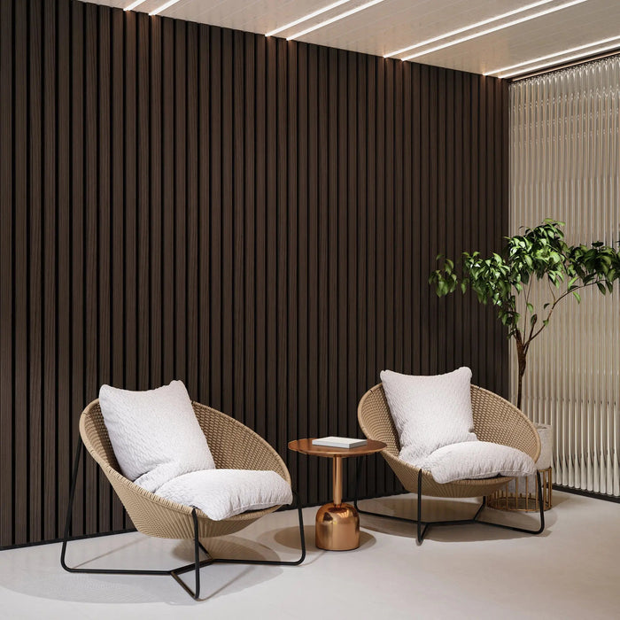 Solid Wood Acoustic Slat Wall Panels (Broad Strip) - Sweatfully