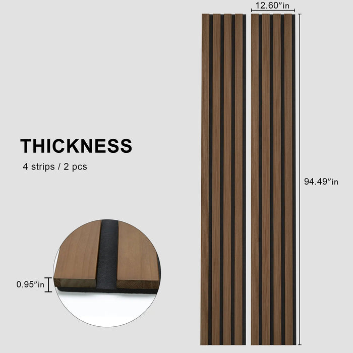 Solid Wood Acoustic Slat Wall Panels (Broad Strip) - Sweatfully