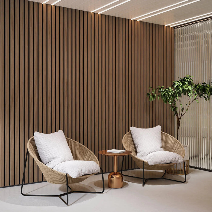 Solid Wood Acoustic Slat Wall Panels (Broad Strip) - Sweatfully