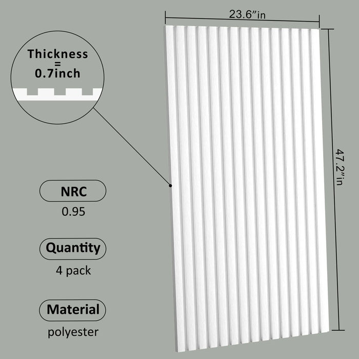 Acoustical 100% Polyester Wall Panel, 48x24x0.7 Sound Proof Wall Panels - Sweatfully