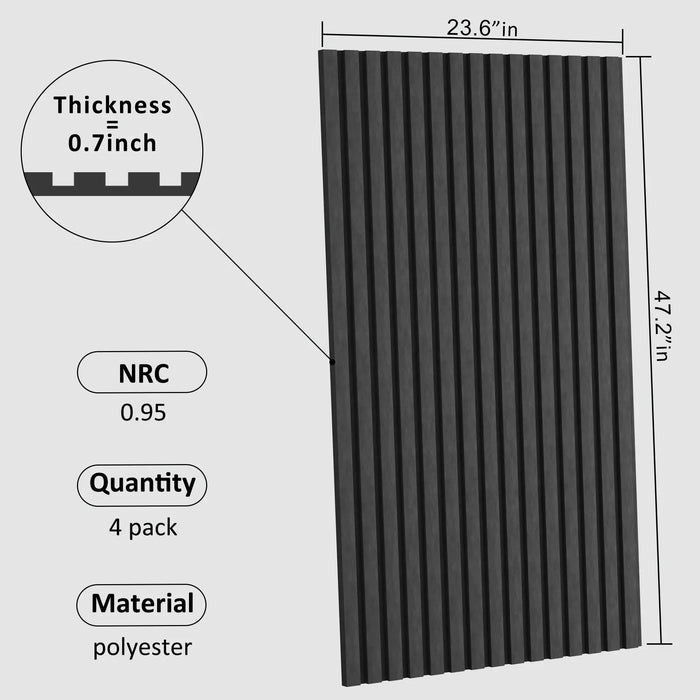 Acoustical 100% Polyester Wall Panel, 48x24x0.7 Sound Proof Wall Panels - Sweatfully