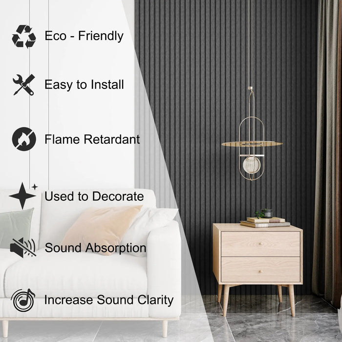 Acoustical 100% Polyester Wall Panel, 48x24x0.7 Sound Proof Wall Panels - Sweatfully