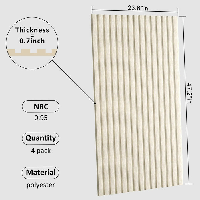 Acoustical 100% Polyester Wall Panel, 48x24x0.7 Sound Proof Wall Panels - Sweatfully