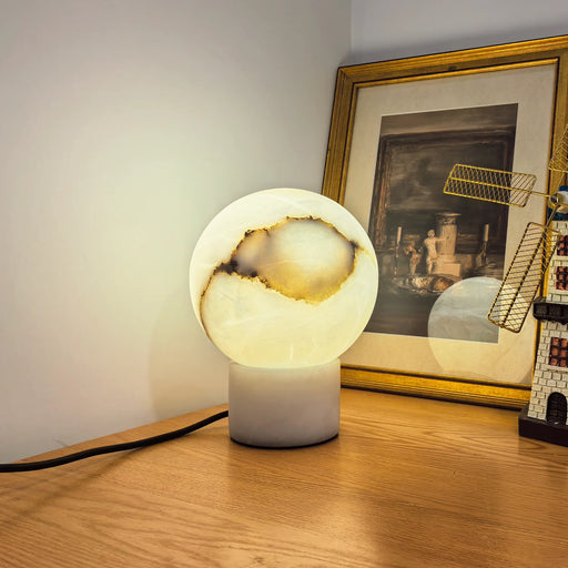 Alabaster Athena Ball Table Lamp - Sweatfully