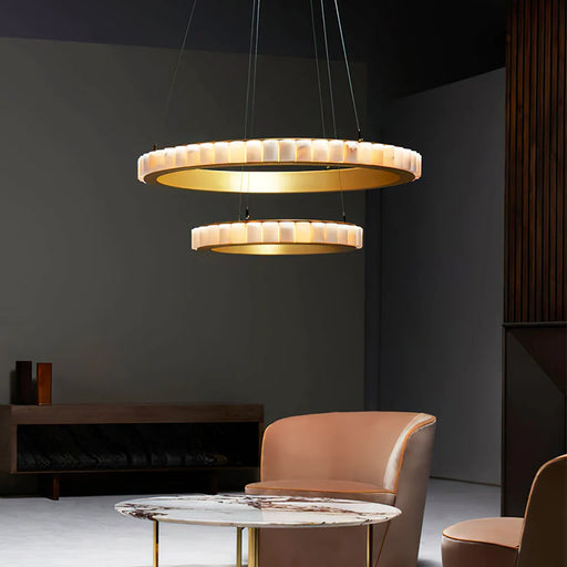Alabaster Avalon Ring Chandelier - Sweatfully