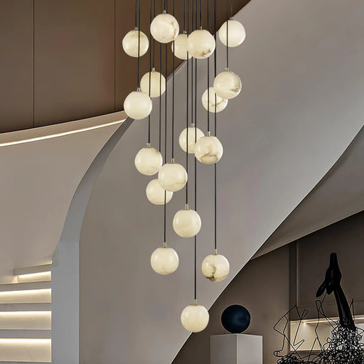 Alabaster Balls Cluster Chandelier - Sweatfully