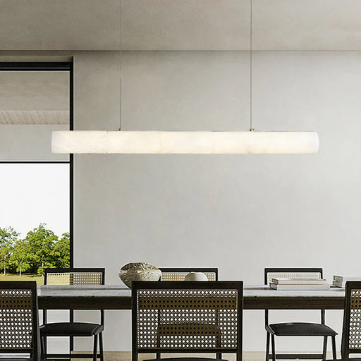 Alabaster Bamboo Linear Pendant Light - Sweatfully
