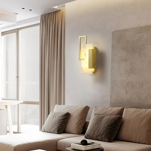Alabaster Brass Wall Sconce - Sweatfully