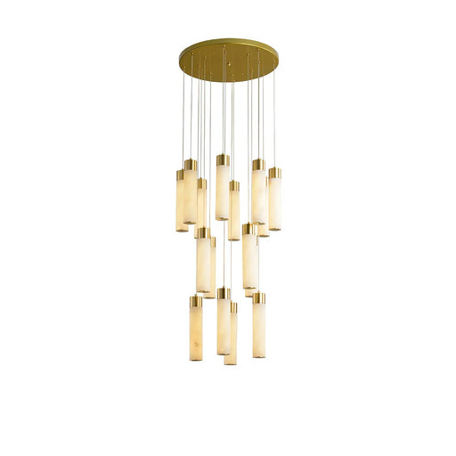 Alabaster Celestial Brass Cascade Chandelier - Sweatfully