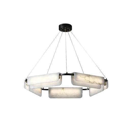 Delia Rectangular Alabaster Chandelier - Sweatfully
