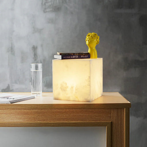 Alabaster Cubic Table Lamp - Sweatfully