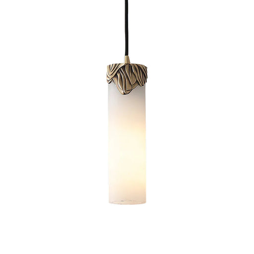 Alabaster Cylindrical Dansani Lyra Pendant Light - Sweatfully