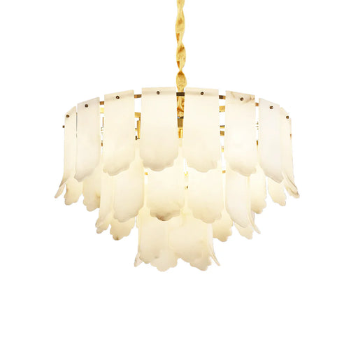 Alabaster Elba Brass Chandelier - Sweatfully