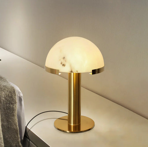 Hemispherical Alabaster Table Lamp - Sweatfully