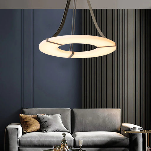 Alabaster Luxembourg Halo Chandelier - Sweatfully
