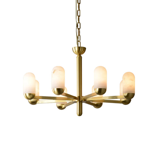 Alabaster Luxury Moonshade Brass Chandelier - Sweatfully