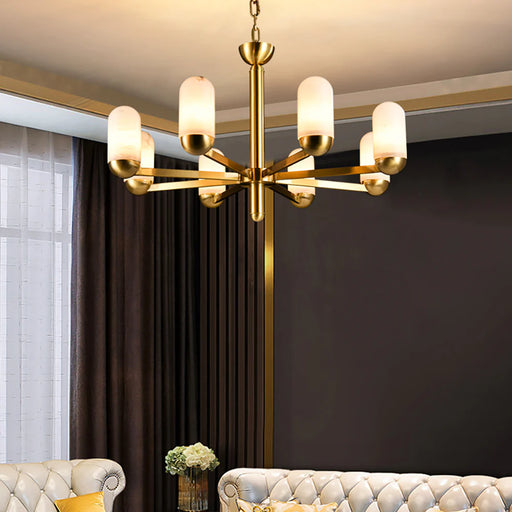 Alabaster Luxury Moonshade Brass Chandelier - Sweatfully