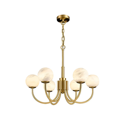 Alabaster Modern Brass Chandelier - Sweatfully