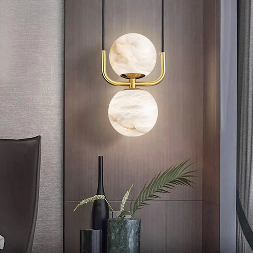 Alabaster Modern Copper Pendant Light - Sweatfully