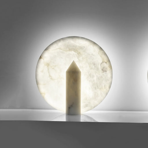 Alabaster Modern Disc Table Lamp - Sweatfully