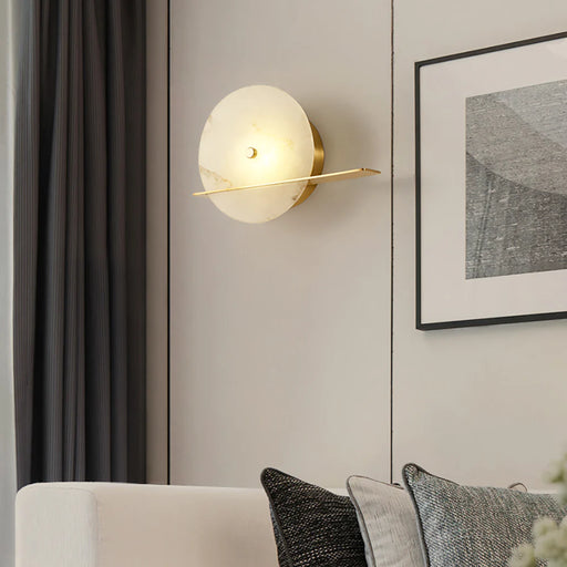 Alabaster Modern Round Wall Sconce - Sweatfully