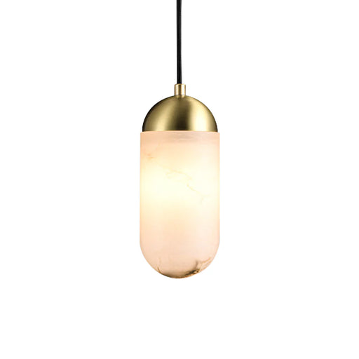 Alabaster Moonshade Copper Pendant Lamp - Sweatfully
