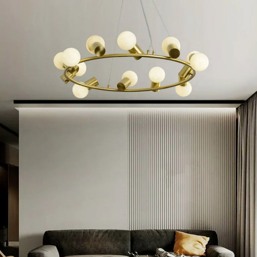 Alabaster Raechelle Brass Chandelier - Sweatfully