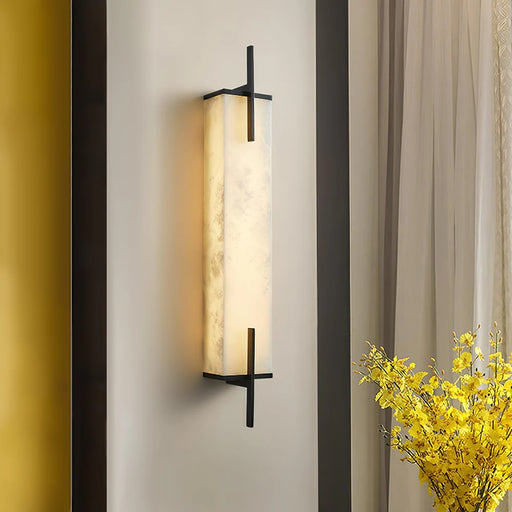 Alabaster Rectangle Calliope Wall Sconce - Sweatfully