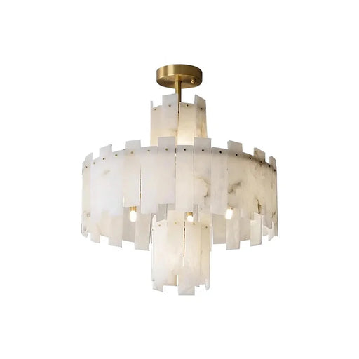 Alabaster Regina Modern Round Chandelier - Sweatfully