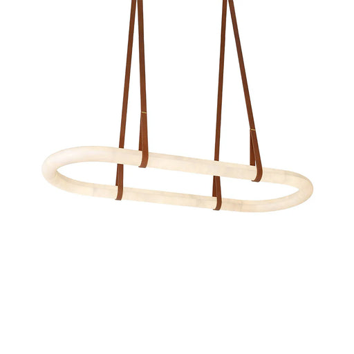 Alabaster Round Leather Chandelier - Sweatfully